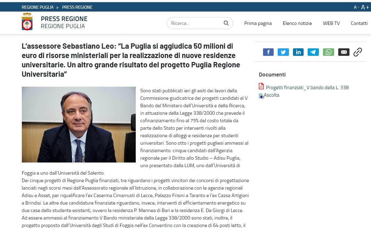 PRESS REGIONE comunica